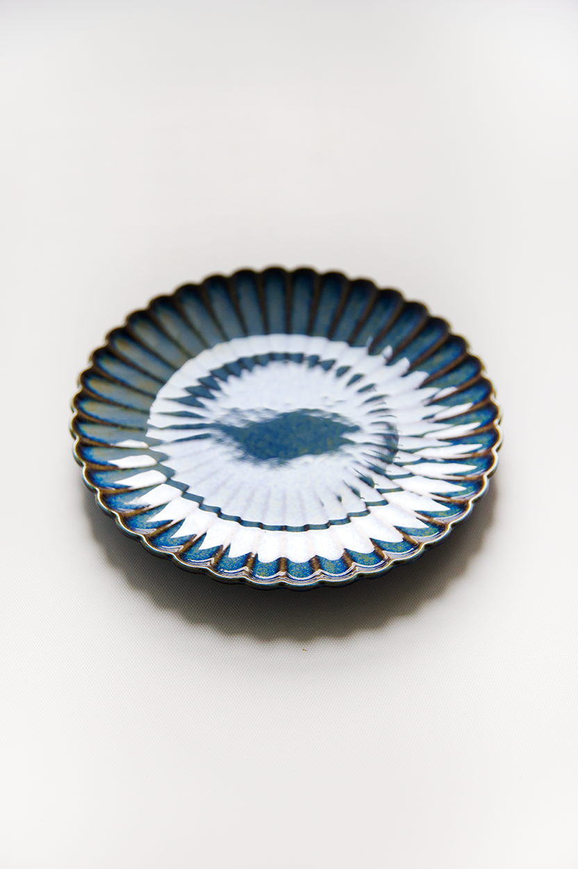 Oyster ontbijtbord blauw