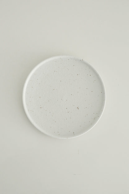 Luxe dinerbord - 28 cm - porselein wit met bruine stipjes